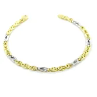 Picture Elegant men's bracelet in yellow and white gold