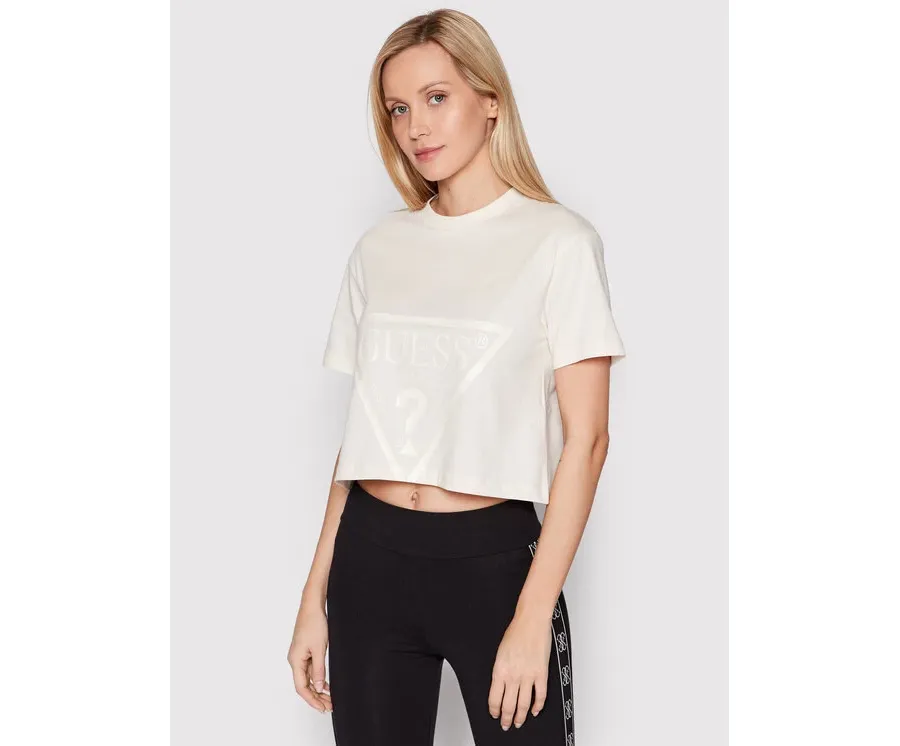 obrazek 1 Guess T-Shirt V2YI06 K8HM0 Beżowy Regular Fit