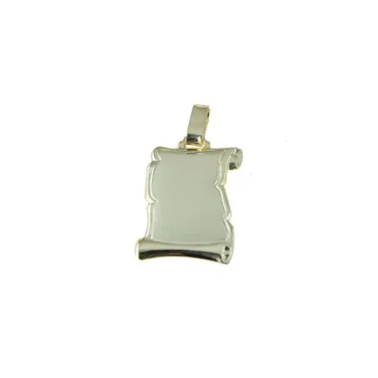 Zdjęcie Włoska zawieszka pergamin z białego złota 22x18mm