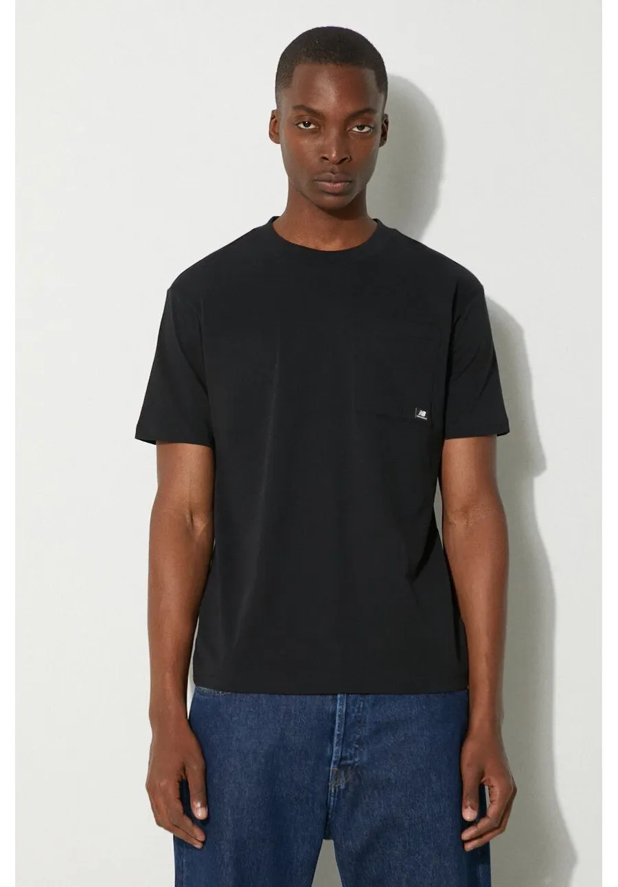 obrazek 1 New Balance t-shirt bawełniany kolor czarny gładki MT31542BK-2BK