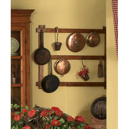 Zdjęcie Stylowa drewniana włoska rama do powieszenia patelni - styl prowansalski