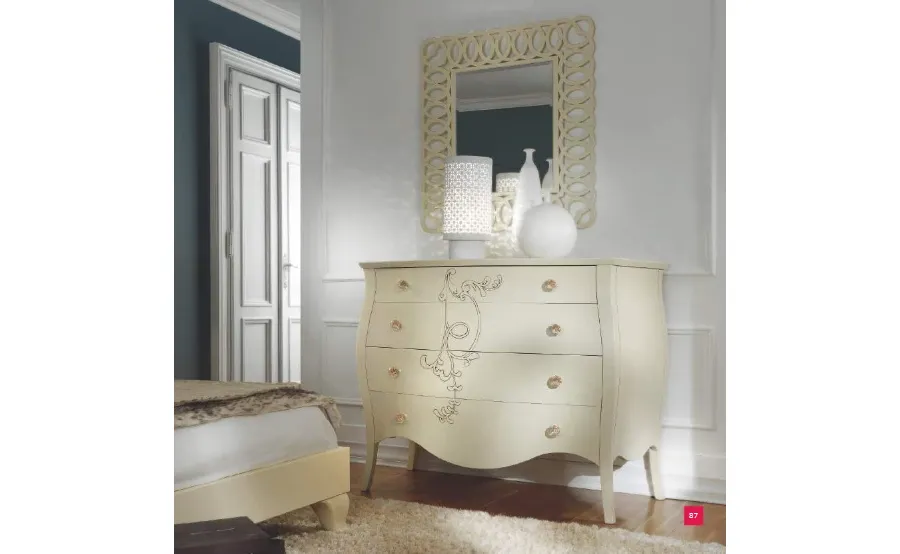obrazek 1 Designerska komoda do sypialni w kolorze kości słoniowej