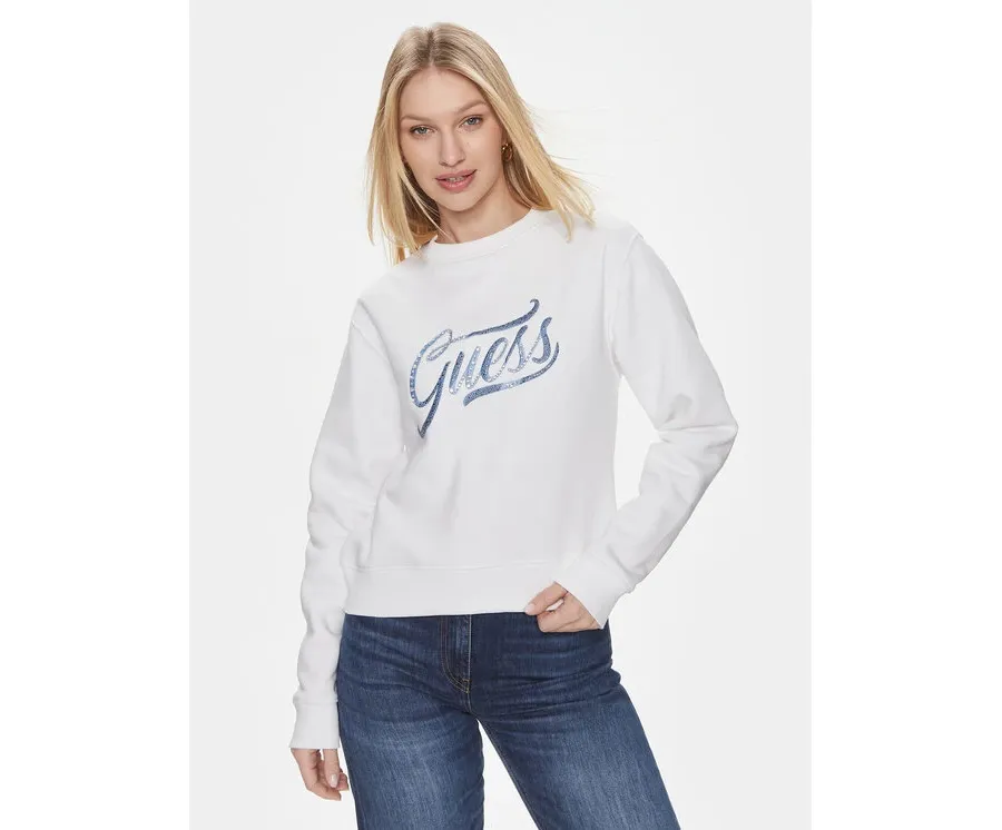 obrazek 1 Guess Bluza Cn Stones Logo W4RQ14 KB681 Biały Relaxed Fit