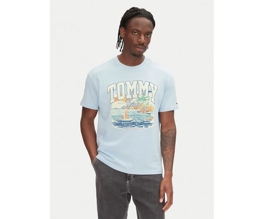 obrazek 1 Tommy Jeans T-Shirt Arch Sailing DM0DM21867 Błękitny Relaxed Fit