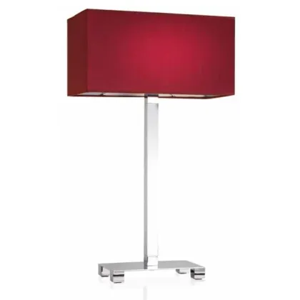 Zdjęcie Luksusowa lampa stołowa z chromowanego mosiądzu z abażurem