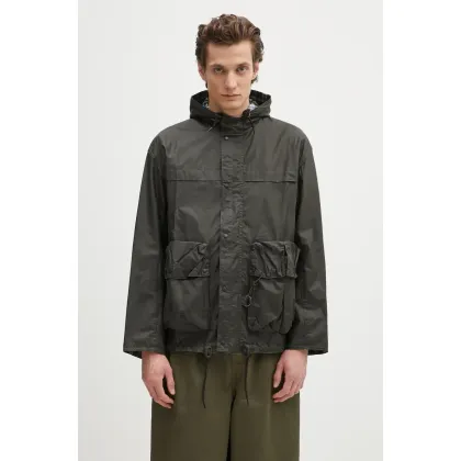 Zdjęcie Barbour kurtka Barbour Modified Durham Wax Jacket kolor zielony przejściowa oversize MWX2448