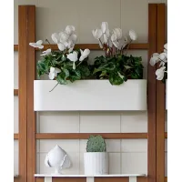 Picture Large white aluminum Urbn Balcony flower pot for the balcony