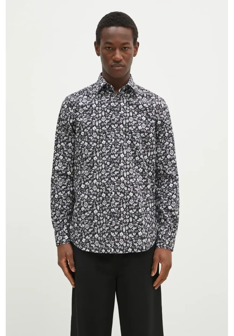 obrazek 1 Paul Smith koszula bawełniana męska kolor czarny slim z kołnierzykiem klasycznym M1R-800P-P02609