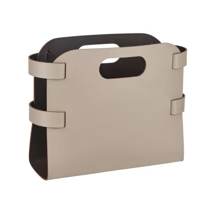 Zdjęcie Skórzany kosz na czasopisma 16x36xH25 cm w kolorze cappuccino