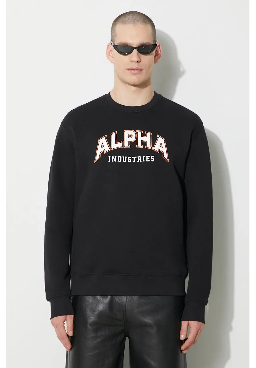 obrazek 1 Alpha Industries bluza College Sweater męska kolor czarny z nadrukiem 146301