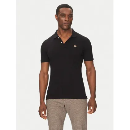 Zdjęcie La Martina Polo Piquet CCMP02 PK001 Czarny Slim Fit