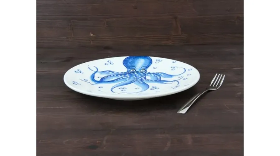 obrazek 2 Ceramiczny talerz zdobiony motywem niebieskiej ośmiornicy - Le Ceramiche