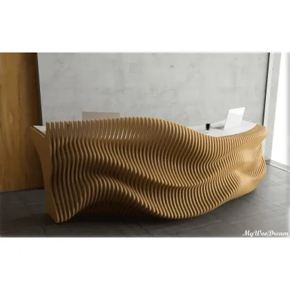 Zdjęcie Designerska lada recepcyjna ze sklejki