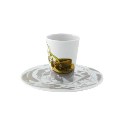 Zdjęcie Porcelanowa filiżanka do kawy ze stylowym spodkiem