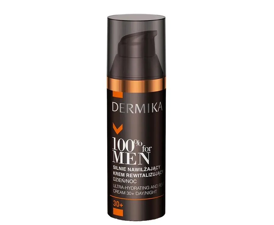 obrazek 1 Dermika 100% For Men Krem silnie nawilżający i rewitalizujący skórę 30+ dzień/noc 50 ml