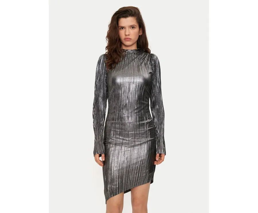 obrazek 1 Bruuns Bazaar Sukienka koktajlowa BBW3707 Srebrny Regular Fit
