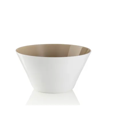 Zdjęcie Gustowna biała miska z brązowym środkiem szkło Murano