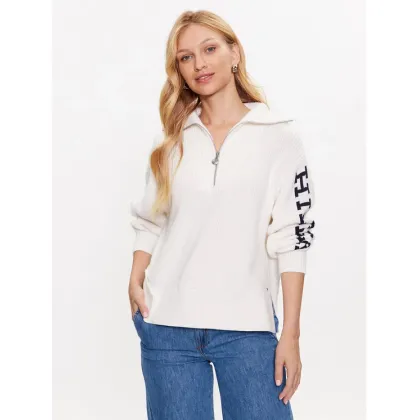 Zdjęcie Tommy Hilfiger Sweter WW0WW39013 Écru Relaxed Fit
