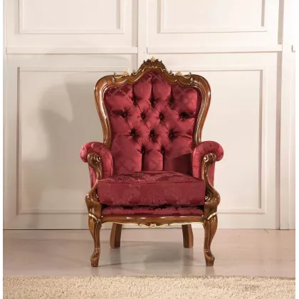 Zdjęcie Elitarny pikowany fotel Rex do luksusowych wnętrz