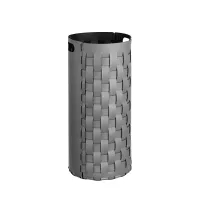 Picture A unique gray Bottega basket Ø33xH68 cm made of natural leather