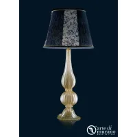Picture Gold table lamp made of Murano glass with a black lampshade