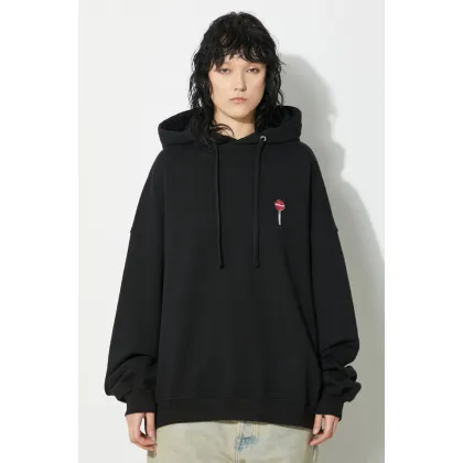 Zdjęcie Fiorucci bluza bawełniana Black Lollipop Patch Hoodie kolor czarny z kapturem z aplikacją M01FPSHO092CJ05BK01