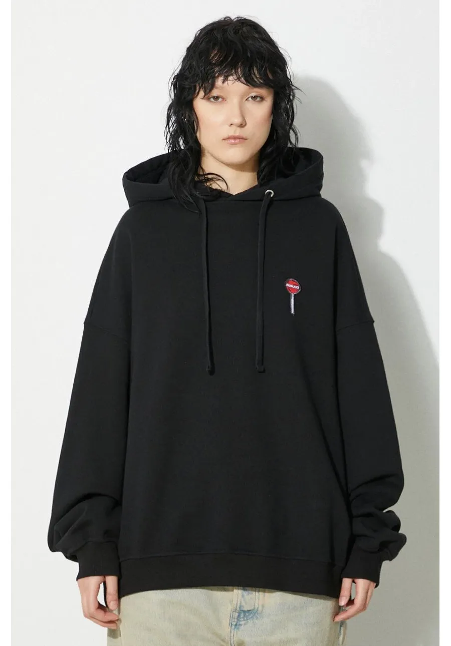 obrazek 1 Fiorucci bluza bawełniana Black Lollipop Patch Hoodie kolor czarny z kapturem z aplikacją M01FPSHO092CJ05BK01