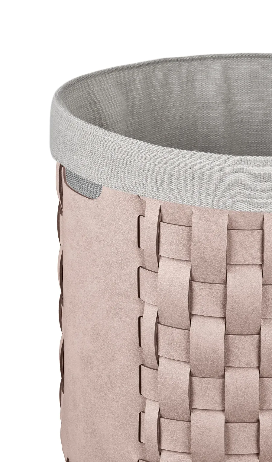 obrazek 2 Stylowy kosz Bottega Ø40xH40 cm w wyjątkowym kolorze pudrowego różu
