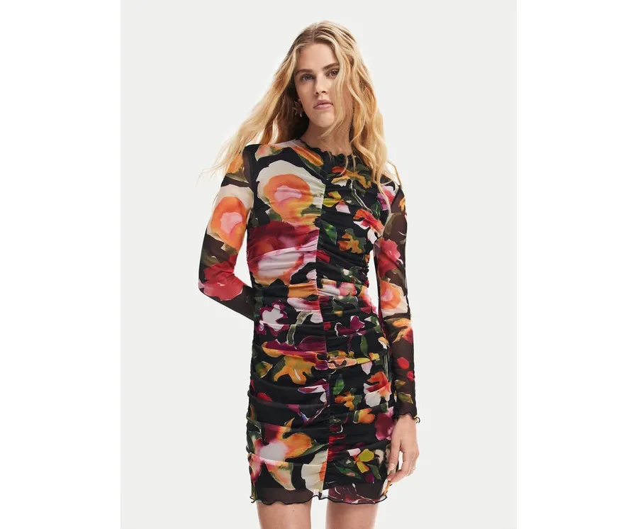 obrazek 1 Desigual Sukienka codzienna Manila 24WWVK47 Czarny Slim Fit