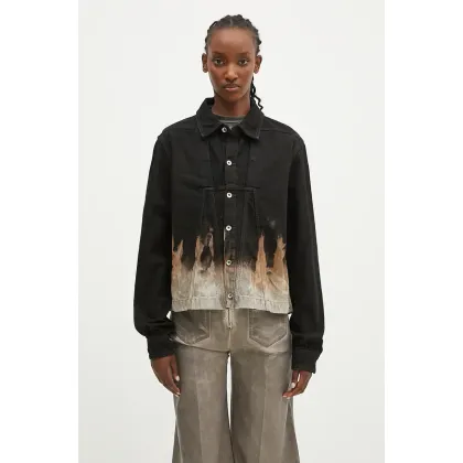 Zdjęcie Rick Owens kurtka jeansowa Alice damska kolor czarny przejściowa DS02D2714.BSUN