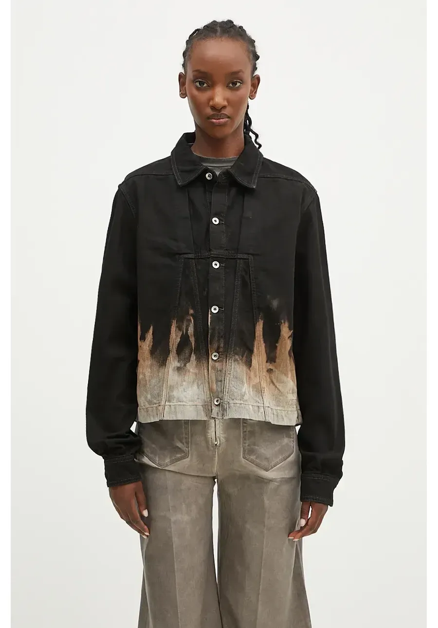 obrazek 1 Rick Owens kurtka jeansowa Alice damska kolor czarny przejściowa DS02D2714.BSUN