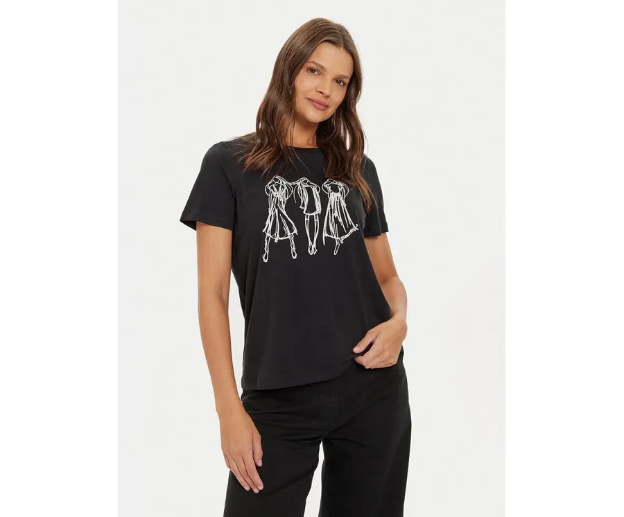 obrazek 1 Vero Moda T-Shirt Romy 10320297 Czarny Regular Fit