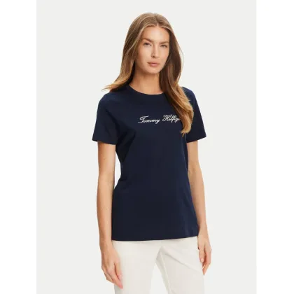 Zdjęcie Tommy Hilfiger T-Shirt Script WW0WW47210 Granatowy Regular Fit