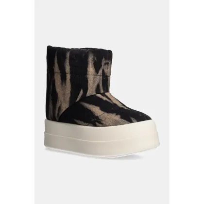 Zdjęcie Rick Owens botki Mega Bumper Low Lunar damskie kolor czarny na platformie lekko ocieplone DS02D2839.DBSUPA