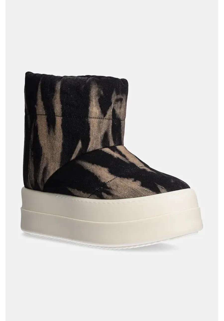 obrazek 1 Rick Owens botki Mega Bumper Low Lunar damskie kolor czarny na platformie lekko ocieplone DS02D2839.DBSUPA