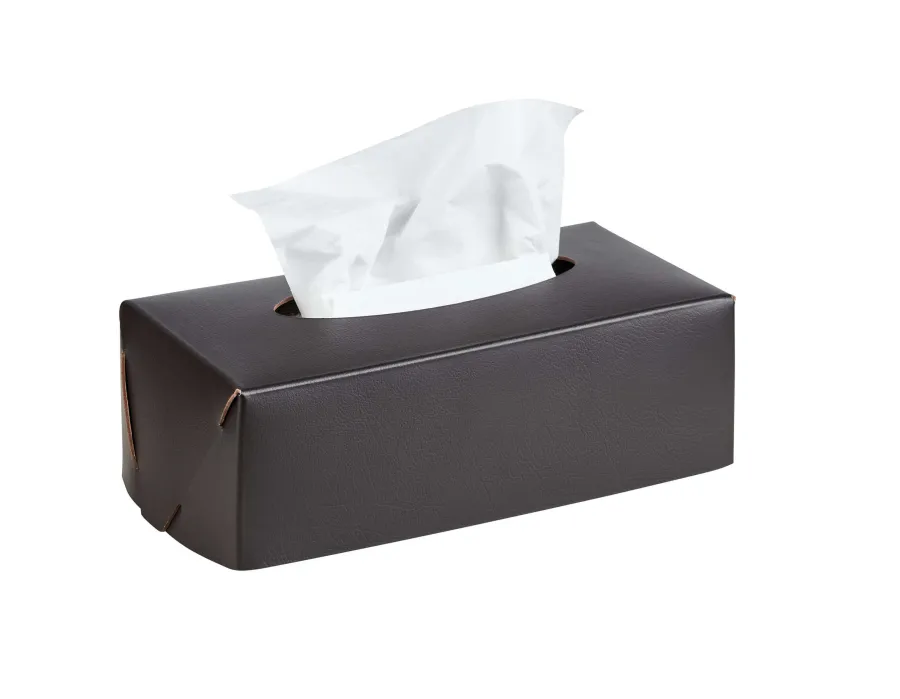 obrazek 1 Prostokątne pudełko na chusteczki o rozmiarze 23x12xH7,5 cm w kolorze czekoladowym
