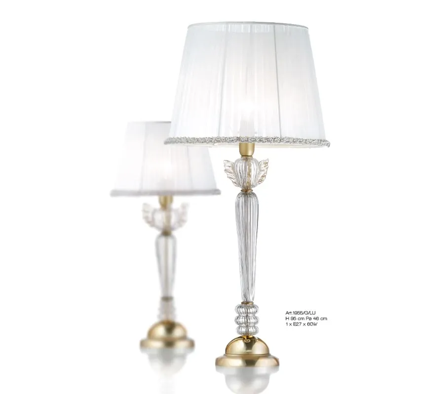 obrazek 1 Duża lampa stołowa ze szkła Murano z „płomieniami” – Il Paralume Marina