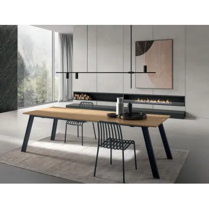 Zdjęcie Luksusowy rozkładany stół salonowy L. 160+50+50 P. 90 H. 75 cm – Zamagna Italia