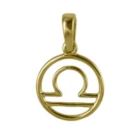 Zdjęcie Stylizowana zawieszka ze znakiem zodiaku Wagi z żółtego złota