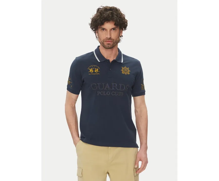 obrazek 1 La Martina Polo Achille MAPG30 PK097 Granatowy Regular Fit