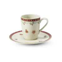 Zdjęcie Luksusowa filiżanka do espresso ze spodkiem z porcelany z kolekcji Christmas gingerbread – Leander