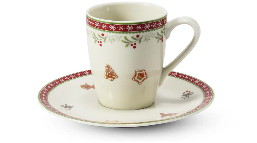 obrazek 1 Luksusowa filiżanka do espresso ze spodkiem z porcelany z kolekcji Christmas gingerbread – Leander