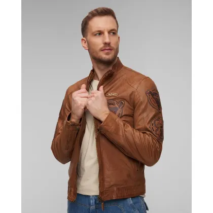 Zdjęcie Brązowa Kurtka Skórzana Męska Aeronautica Militare