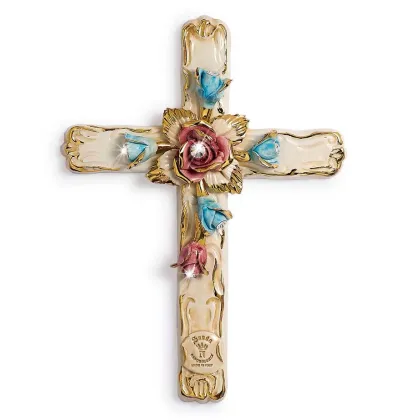 Picture Decorative ceramic cross from an Italian brand