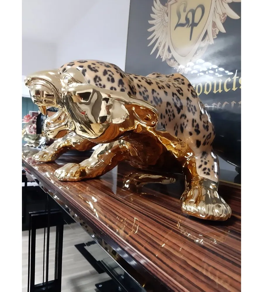 obrazek 6 Dekoracja do salonu - przepiękny złoty leopard