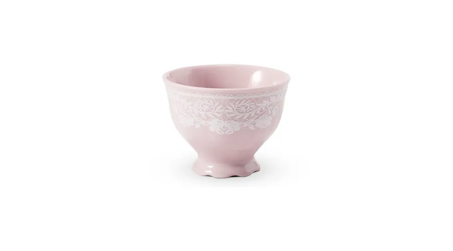 obrazek 1 Porcelanowa mała miska na miód lub dżem w kolorze różowym z delikatnym zdobieniem – Leander