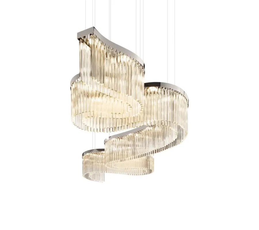 obrazek 3 Piękna lampa sufitowa „Snake” z przezroczystymi trójścianami ze szkła Murano - Il Paralume Marina