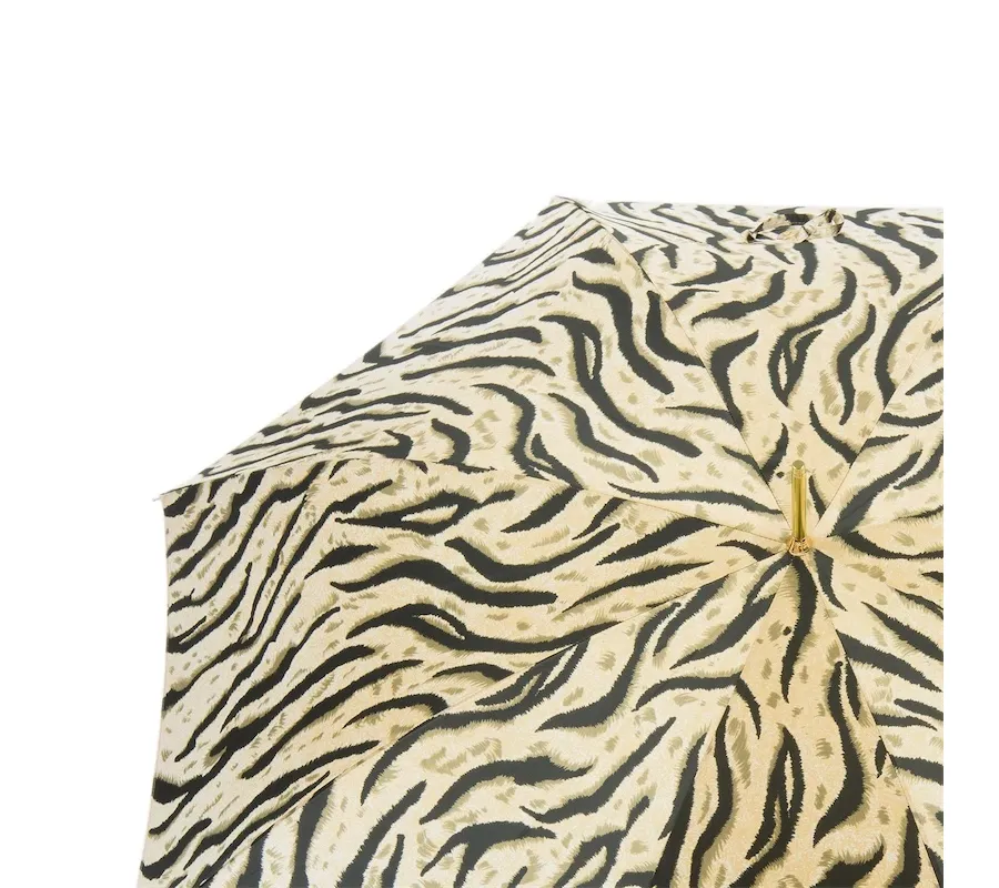 obrazek 5 Piękny stylowy parasol damski zdobiony animalistycznym wzorem z rączką zdobioną głową hipopotama – Pasotti