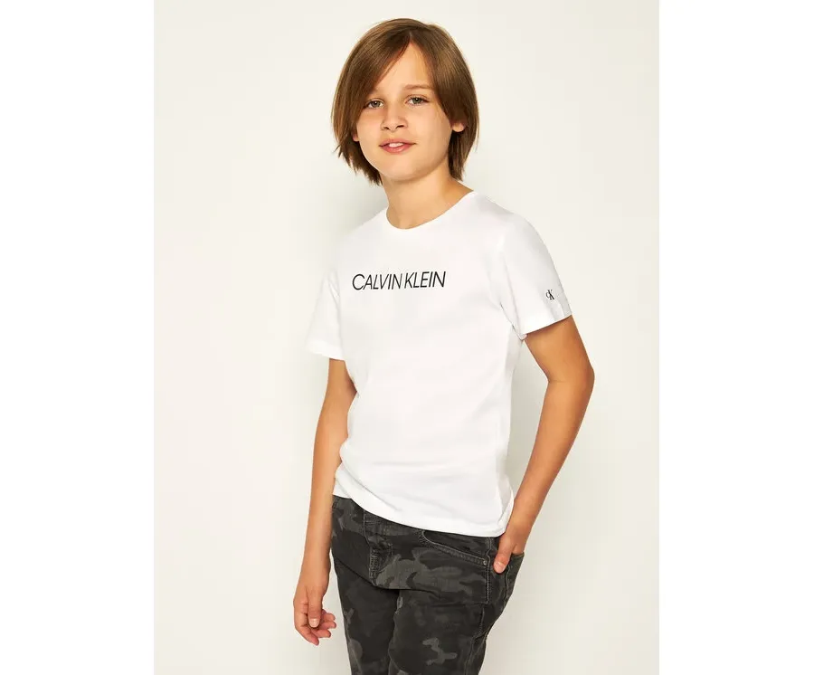 obrazek 1 Calvin Klein Jeans T-Shirt Institutional SS IB0IB00347 Biały Regular Fit