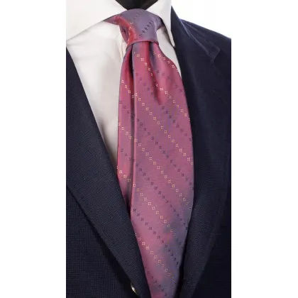 Zdjęcie Spektakularny krawat z opalizującym efektem w beżowe ręcznie wyszywane wzorki